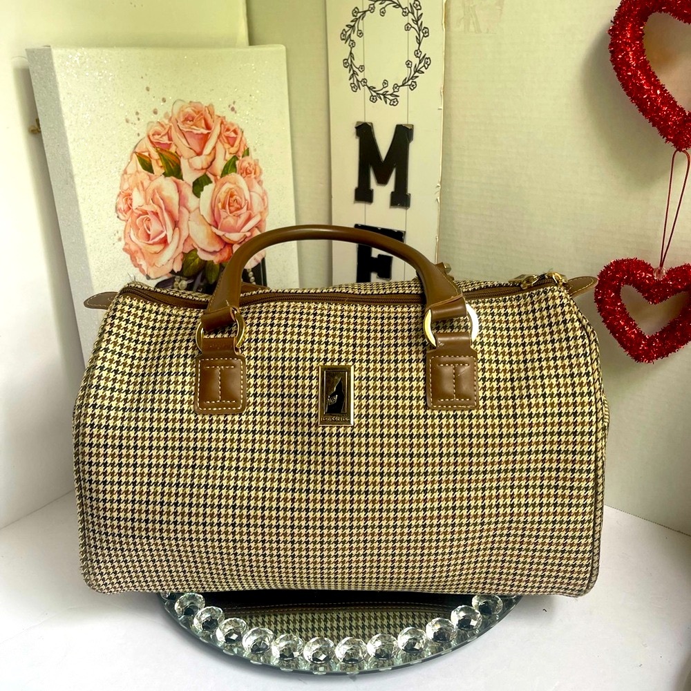 London Fog Y2K Elegant Brown Houndstooth Women's Bag